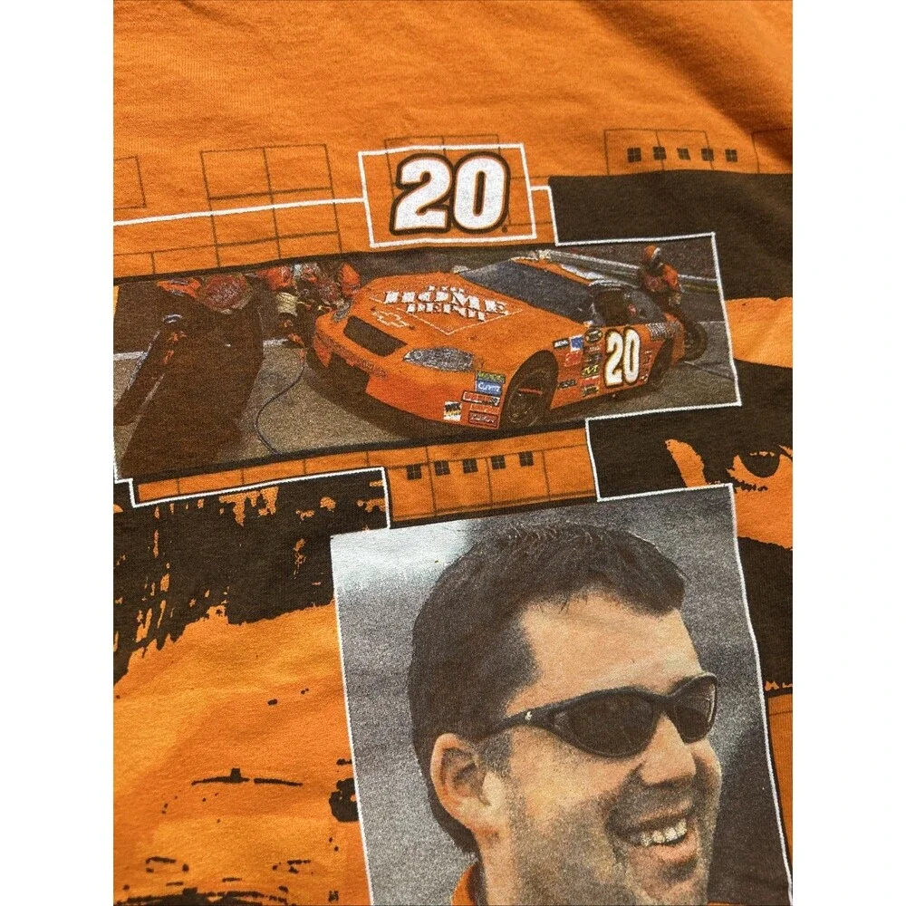 Vintage Tony Stewart Shirt Mens 2XL Orange NASCAR Racing Home Depot Tee Y2K
